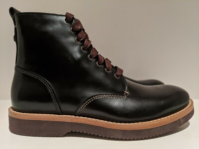 Coach Derby Black Spazzolato Leather Lace Up Dress Combat  display picture 3