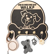 Dog Leash Holder for Wall Decorative Key Organizer with 5 Paw Print Hooks