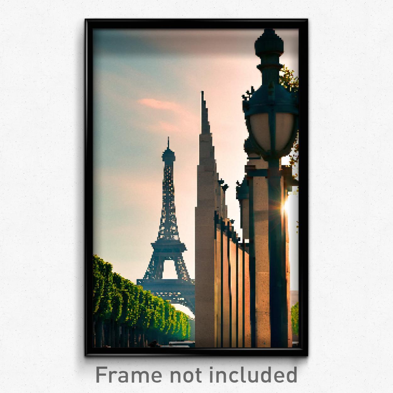 Pixel Art Poster - Standard Paris (8 Bit Psychedelic Trippy Video Game Print)