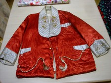 1950's Korean War Quilted Souvenir DRAGON Smoking Jacket Robe Coat Embroidered