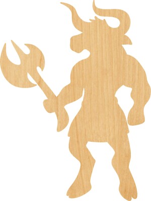 Minotaur Laser Cut Out Wood Shape Craft Supply - Woodcraft Cutout