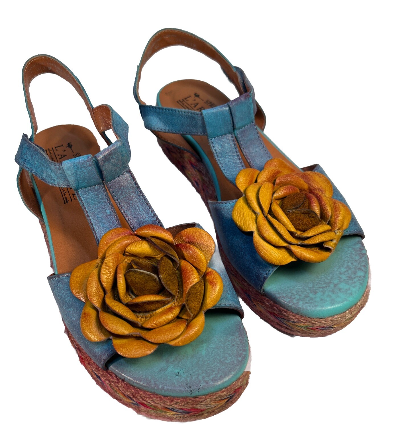 APL Sandali donna 9 L'artiste Tempest Blum Spring passo blu zeppe plateau