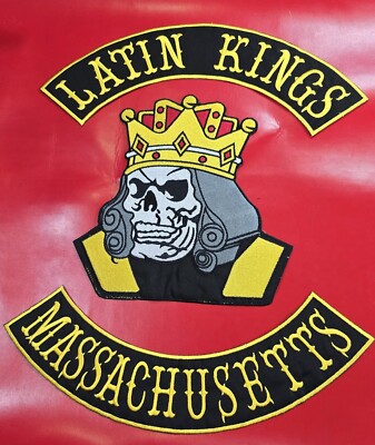 Latin King Massachusetts embroidery  Iron On Patch CM 30 FREE SHIPPING, 