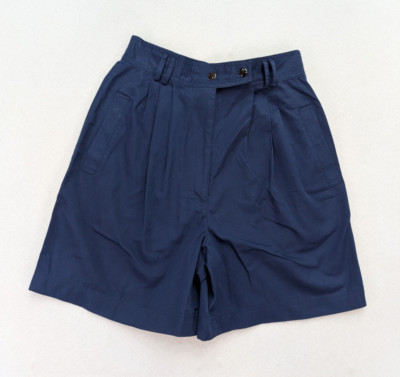 Allison Smith Vintage Women's Shorts Size 10 Blue High Rise Pleated Mom