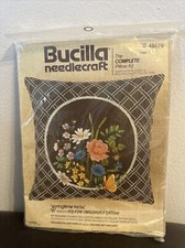 Bucilla Springtime Trellis Needlecraft 16" Decorator Pillow Kit Vintage 48679