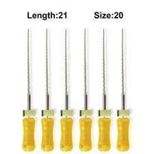 Sky Choice Hedstrom Files - 21 mm Length, Size 20 Yellow w/Rubber Stopper 6/Pkg