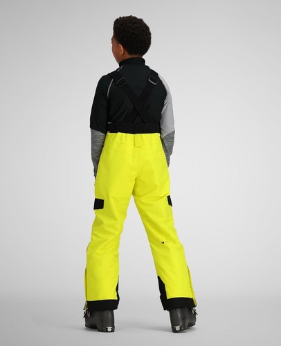 Obermeyer Connor Bib Pants sz M 10/12 Boys Electric Yellow - Picture 4 of 4