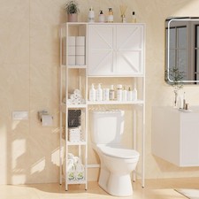 Bamboo Over The Toilet Storage, Above Toilet Organizer Storage Shelf, Tall