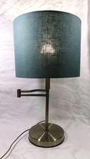 Lloytron Swing Arm Table Lamp Brass Adjustable Teal Shade Modern Light