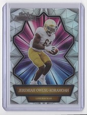 2021 Wild Card Alumination Jeremiah Owusu-Koramoah Rookie Notre Dame Fighting. rookie card picture