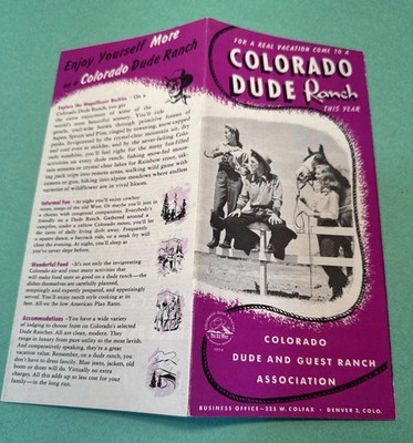 1954 Colorado Dude Ranch Travel Brochure adv 39 Ranches Vintage