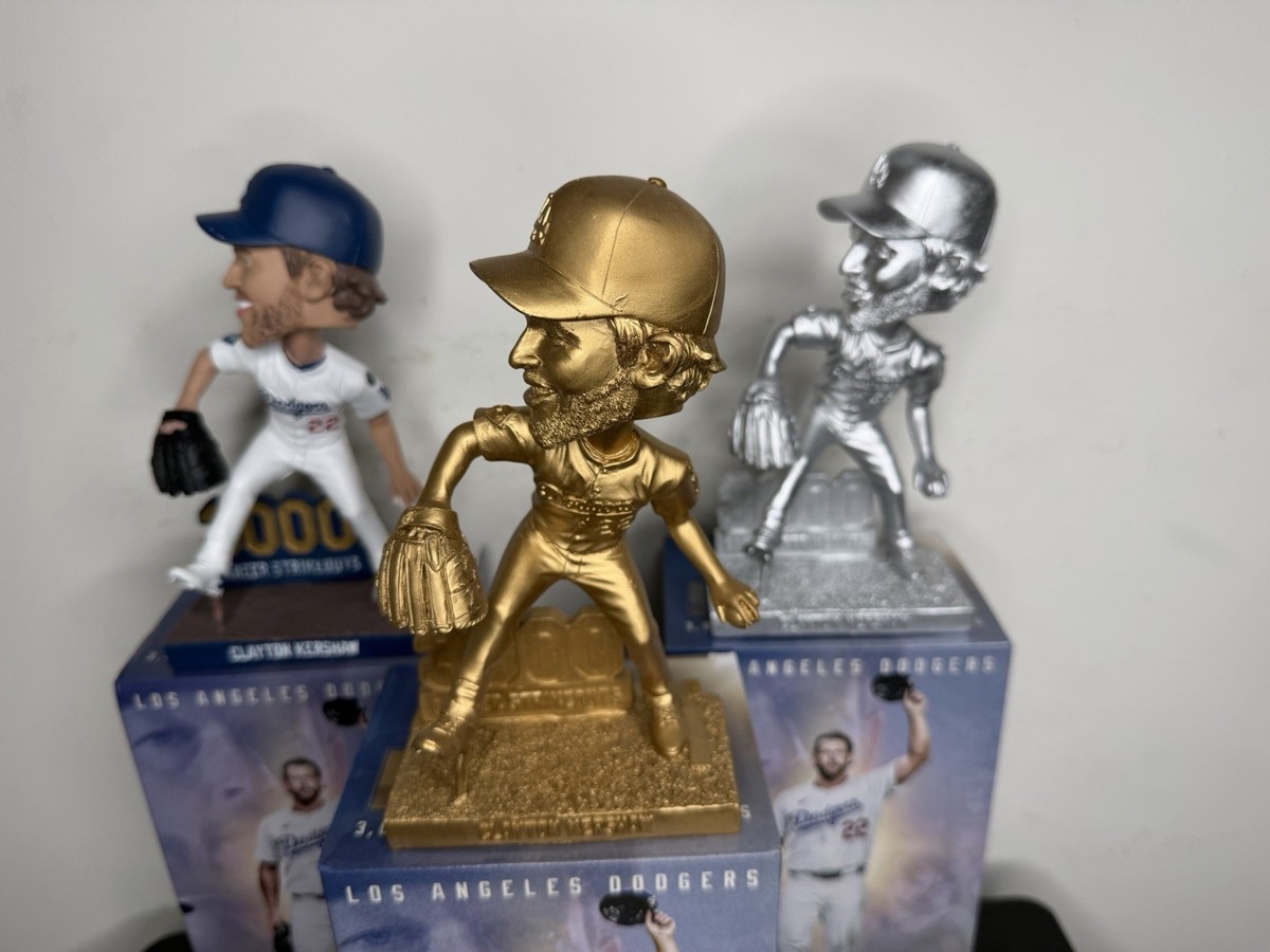 Clayton Kershaw 3000 Strikeouts Bobblehead Dodgers GOLD, Reg