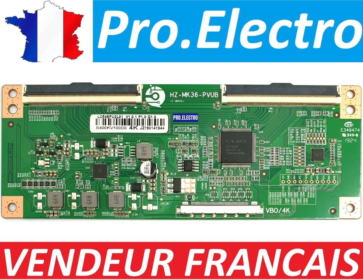 Contrôleur T-CON LC546PU2L01 pour rénovation TV LED Aiwa 553 4K