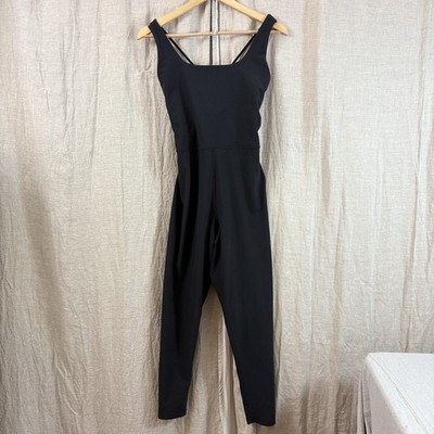 Calia Lustralux Bodysuit Womens Large Black One Piece Yoga Barre Ballet UPF 50+