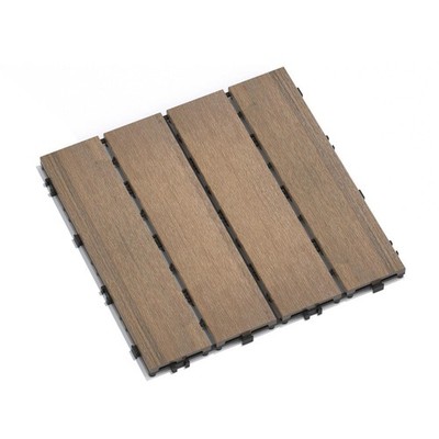 WPC Patio Deck Tiles - Weatherproof Interlocking Floor Tiles for Indoor &