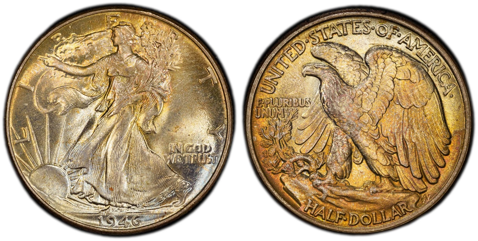 1946 50c PCGS MS 67+ CAC ~ PQ LOW POP SILVER WALKING LIBERTY HALF DOLLAR
