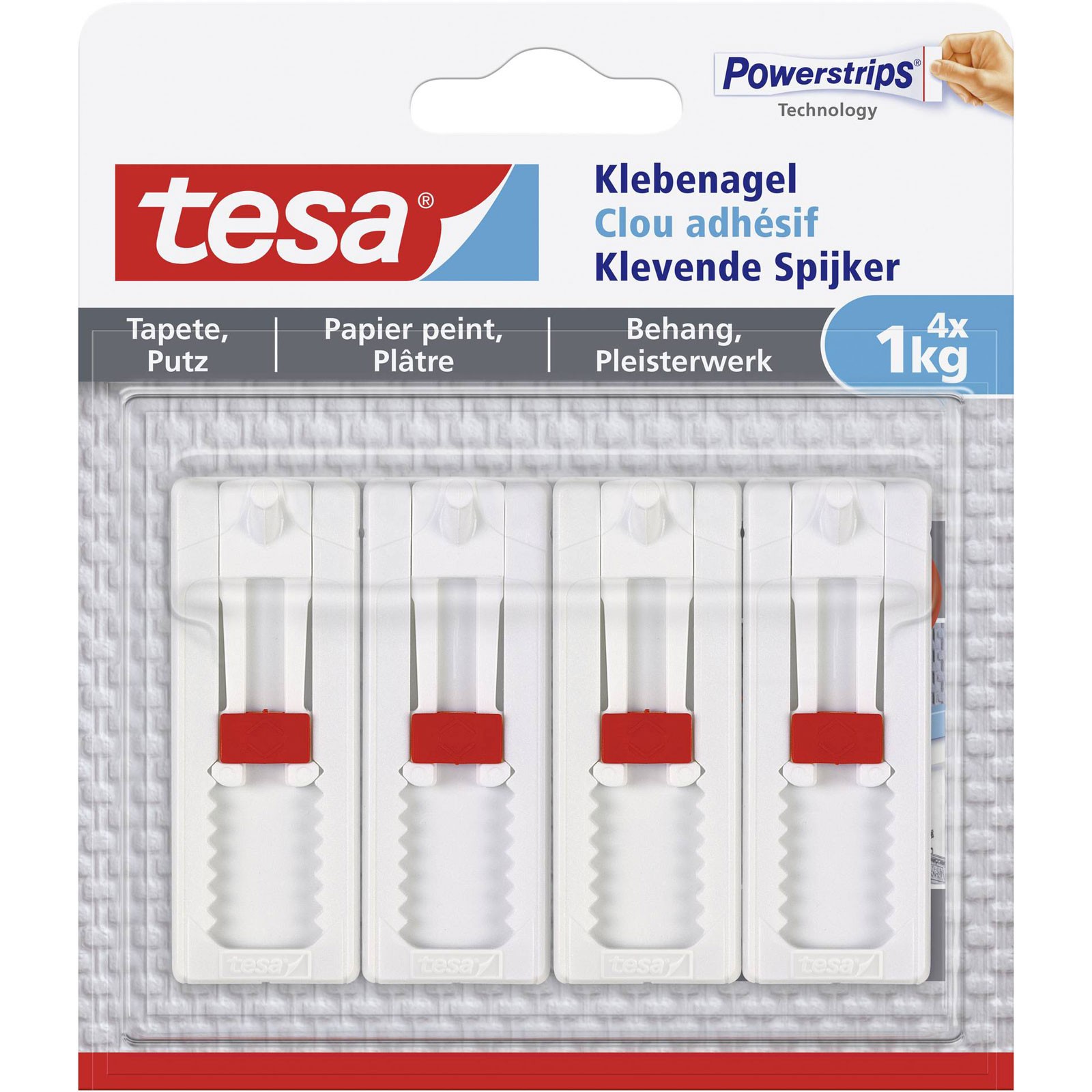 tesa Adhesive Nail white 4pcs strong hold no drilling