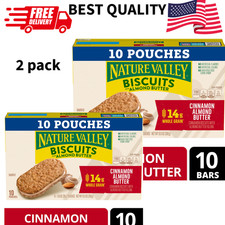 Nature Valley Biscuit Sandwiches Cinnamon Almond Butter 10 Bars Pack of 2 Snack