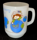 Huckleberry Pie Vintage 1980 Anchor Hocking Milk Glass Mug -Strawberry Shortcake