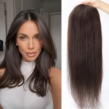 Real Human Hair 150% Desnity Full Lace Wig #2 Dark Brown Breathable For Woman