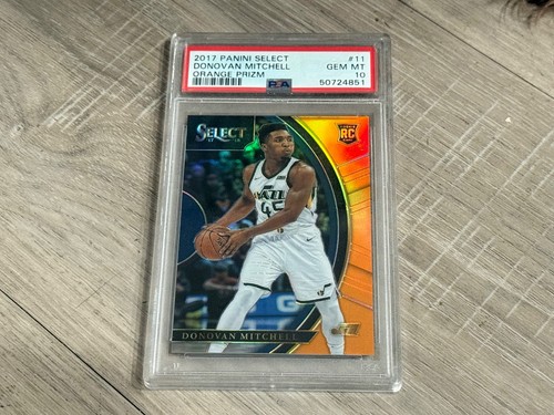 2017-18 Panini Select  Orange Prizm  Donovan Mitchell  Card #11 RC 30/75  PSA 10