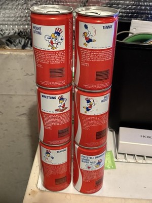 Vintage 1980 Olympic Coca-Cola Aluminum Cans Lot Of 6 Empty, Not Opened!