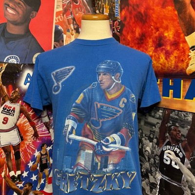 Vintage 90s St Louis Blues Wayne Gretzky Pro Player NHL Hockey T Shirt Sz  Medium