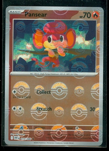 Pokemon PANSEAR 014/086 - White Flare - Poke Ball Pattern - MINT