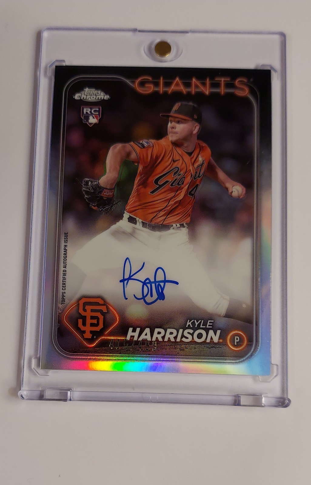 2024 Topps Chrome - Rookie Autographs Kyle Harrison #RA-KH Refractor /499...