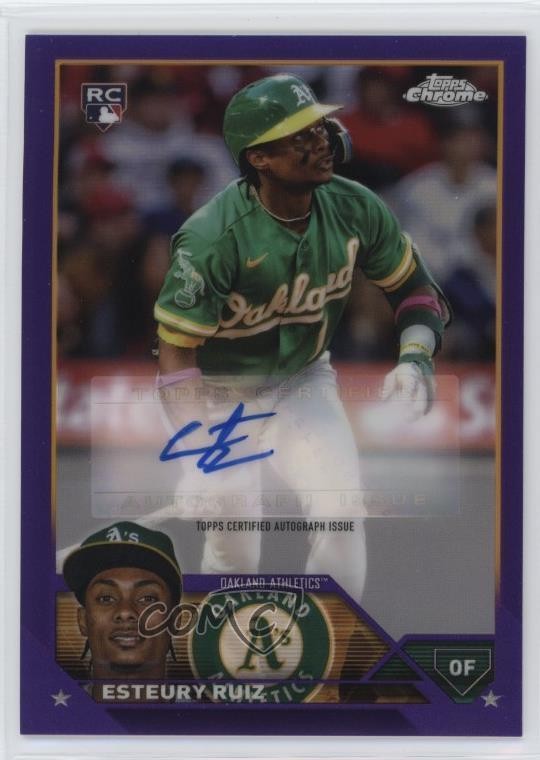 2023 Topps Chrome Update Purple Refractor 75/250 Esteury Ruiz #AC-ER Auto 1mc9