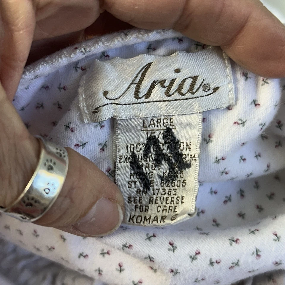 Aria Flannel Nightgown 3/4 Sleeves Womens Size L 100% Cotton Grannycore - Image 3 of 4