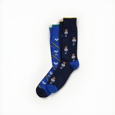 Polo Ralph Lauren Polo Athletic Club Mini Bears Crew Socks Pack of 2 10-13 NWT