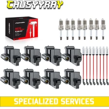 8X Ignition Coil & Spark Plug & Wires For Chevy GMC 4.8L 5.3L 6.0L 8.1L UF271