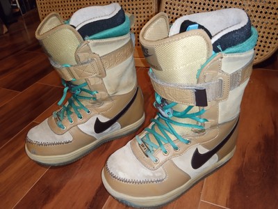 women-NIKE-Zoom Force 1 (DIRTY LIVIN') snowboard boots(US-6.5)Tan Teal Beige