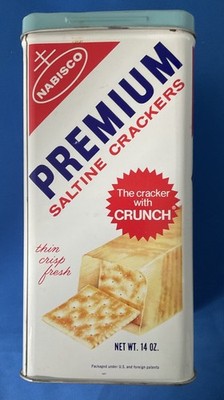 Vintage 1969 Nabisco Premium Saltine Cracker 14 oz. Tin