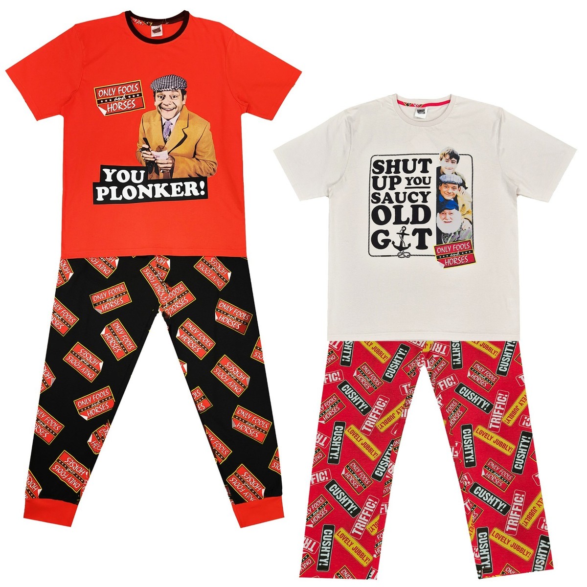 Mens Only Fools Horses Pyjamas Del Boy Pyjamas Top Bottoms Fathers Day  Gift