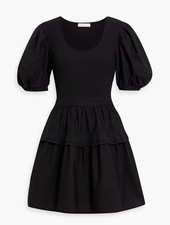 Ulla Johnson Tilda Mixed Media Minidress Black Size Large NWT