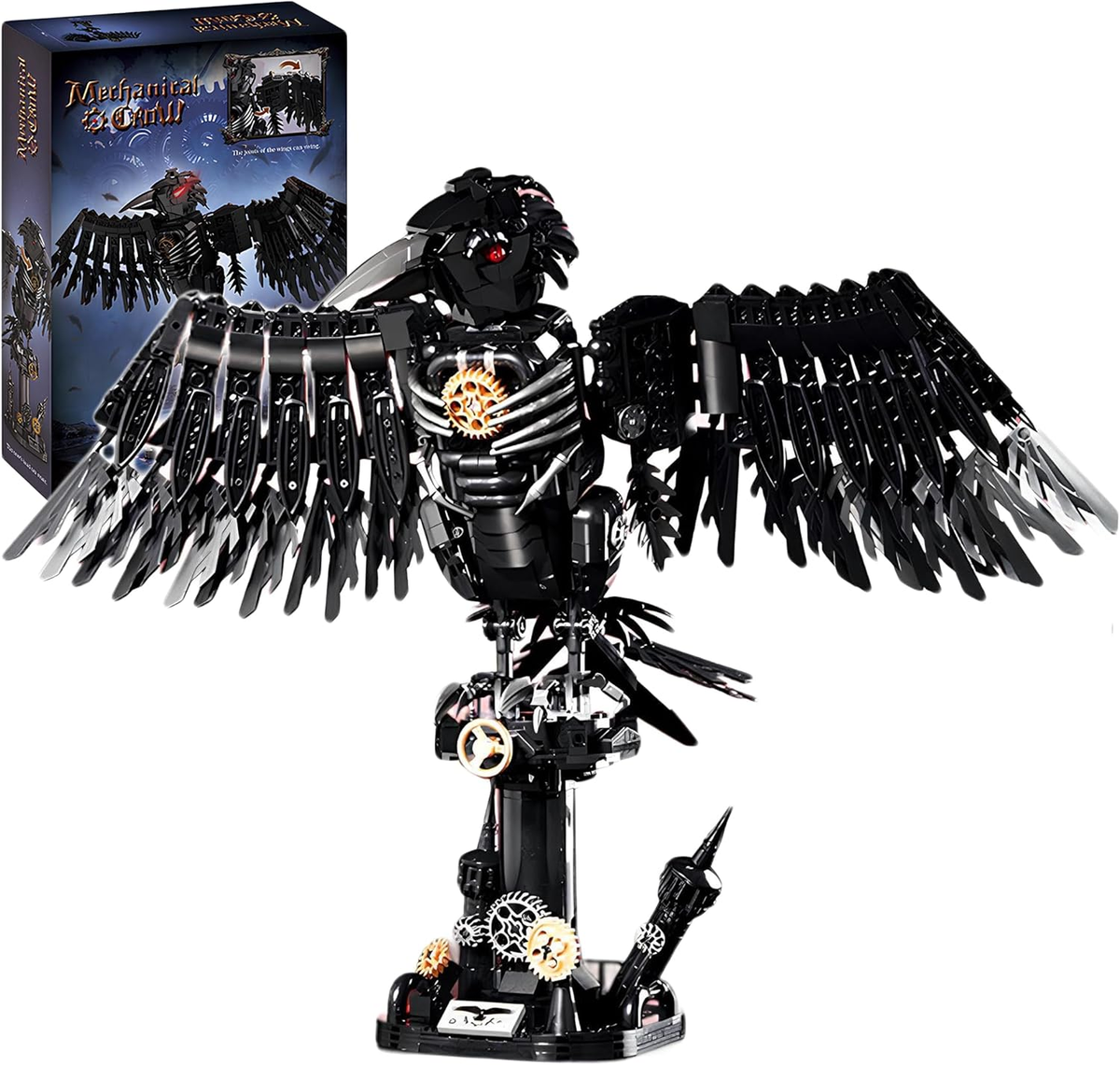 1018PCS Mechanical Crow Building Set, Mechanical Raven Bird，Diy
