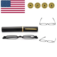 Easy Carry Mini Compact Slim Reading Glasses—Lightweight Portable Readers wit...