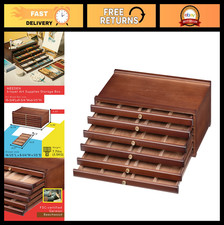 Large Capacity 6-Drawer Art Supply Storage Box - Beech-Wood Organizer for Pastel