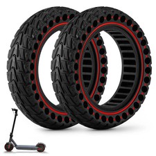 HAONAIMO 10 Inches x 2.5 Solid E Scooter Tires - One Size, Red-Single