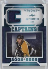 2022-23 Leaf ITG Used Captains Relics Platinum Blue Spectrum /5 Joe Thornton 7ez