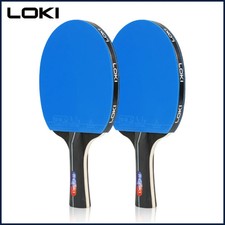 Table Tennis Racket Long Handle Ping Pong Paddle Blue Rubber Home Use