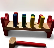 Melissa and Doug Deluxe Wooden Pound-A-Peg Toy with Hammer FSC Certified