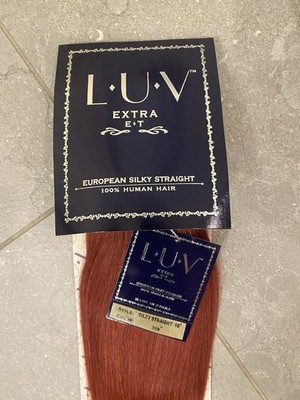 L.U.V Extra European Silky Straight Human Hair Extension Weft 10in Color 350#