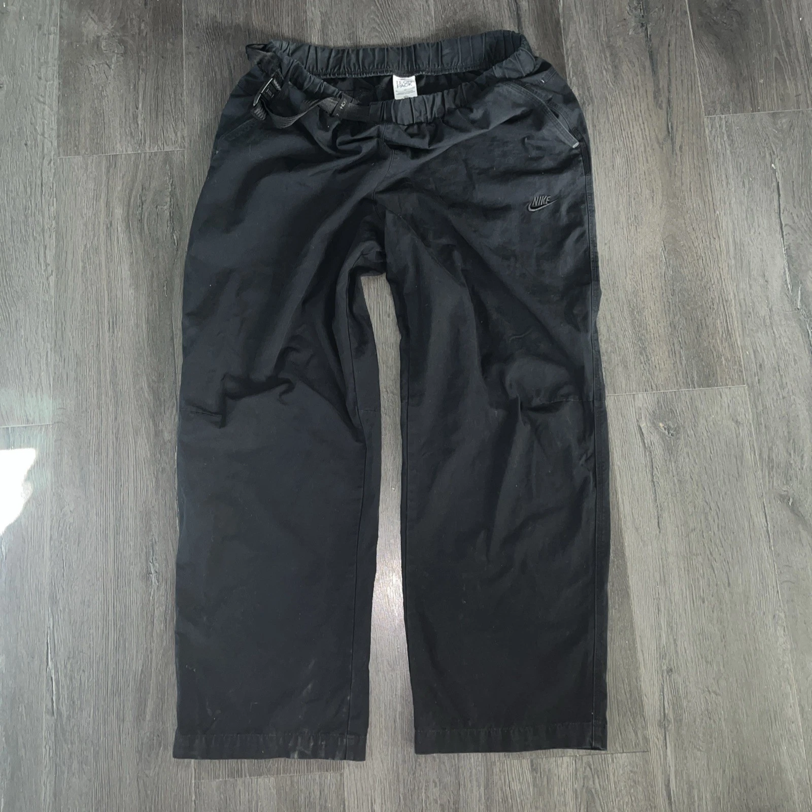 Nike Tech Pack Mens XL UPF Woven Adjustable Belted Pants Black