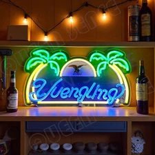 16"x9" Yuengling Eagle Beer Palm Trees LED Neon Sign With Dimmer USB Powered DF
