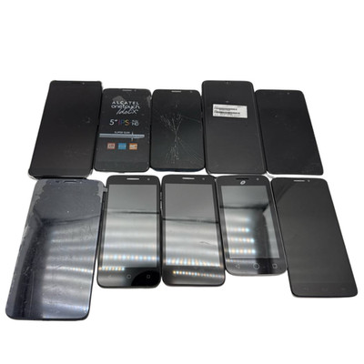 Lot of 10 Smartphones Alcatel 3V Idol X Plus Elevate 2S Shine Lite No Power READ