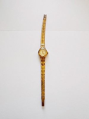 Jules Jurgensen Womens Watch 17mm Gold Tone Diamond Sapphire New Battery 6.75\