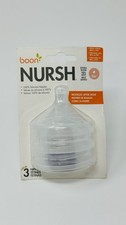 Boon Nursh Silicone Bottle Nipples Extra Slow Flow 0m NEW Pack Of 3